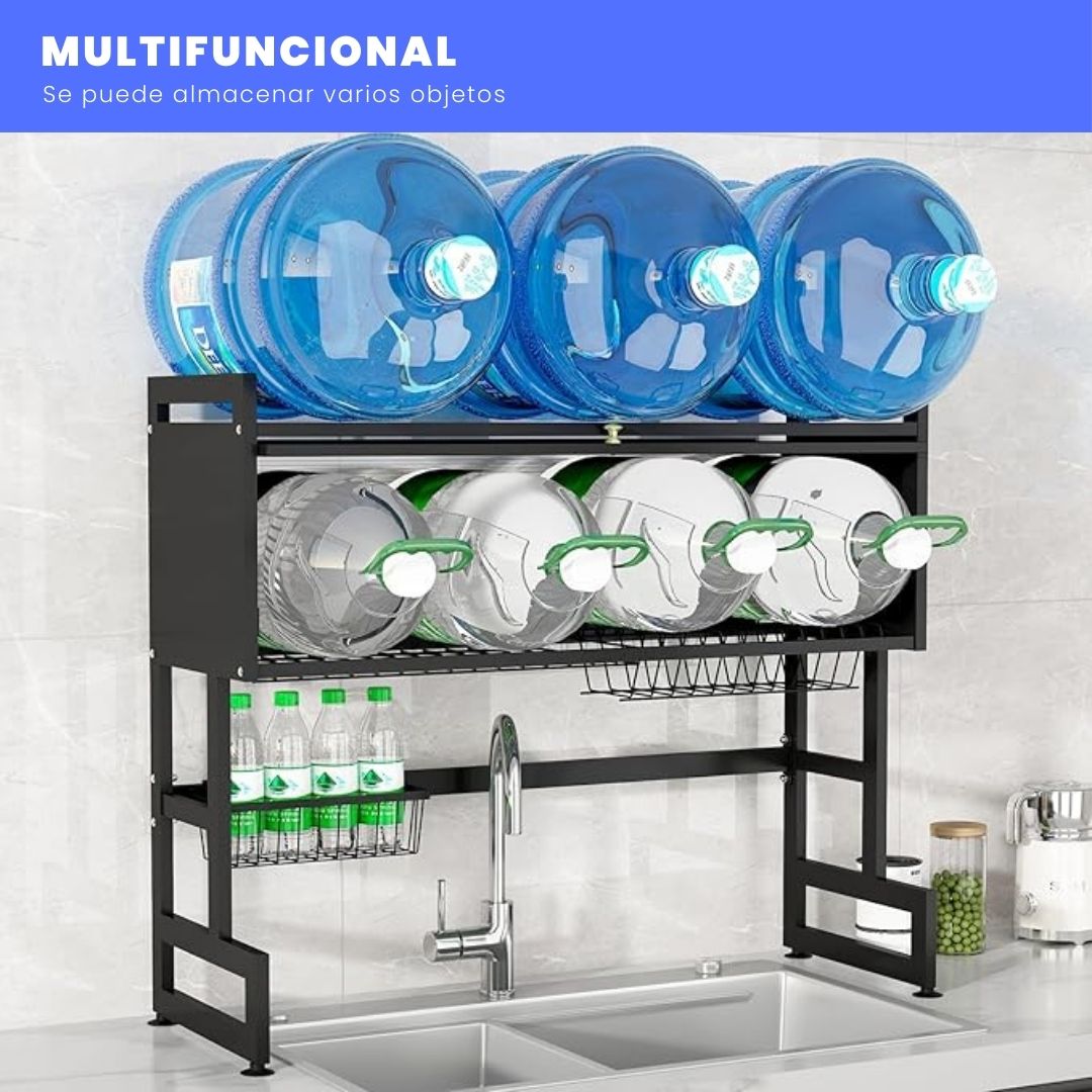 Escurridor de platos 2 niveles con Gabinete Transparente