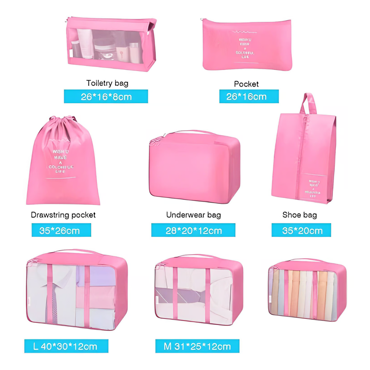 Bolsas De Viaje X 8 Piezas Extrafuerte