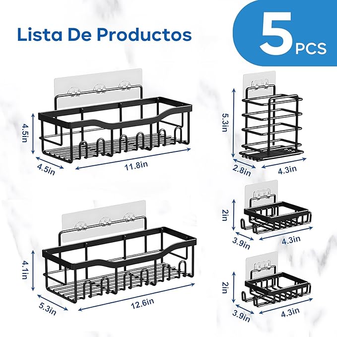Estante y Organizador de Ducha 5 Piezas