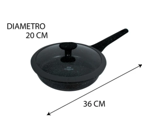 Combo Sartenes En Marmol SwissHome X3 Con Tapa De Vidrio
