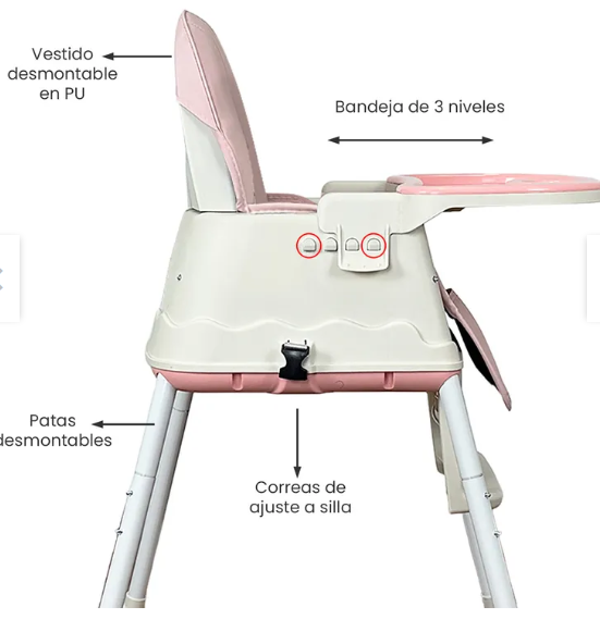 Silla de Comedor para Bebé 4 en 1